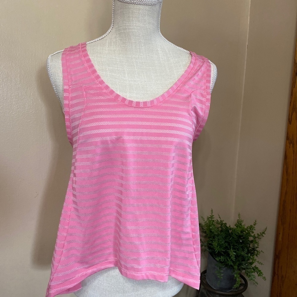 Zyia Active Sz S Pink Open Split Back Cross Tank